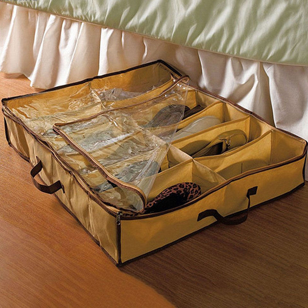 Nonwoven Transparent Creative Shoes Cabinet / Dust-Proof 12 Grids Shoes Storage Bag (SPN FI9#)