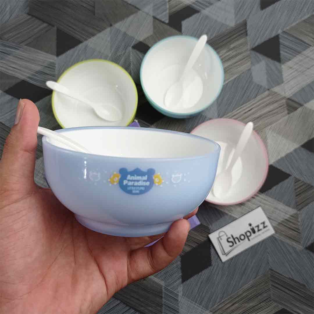 4 Piece Animal Paradise Colourful Kids Bowl set (SPK DEJ).