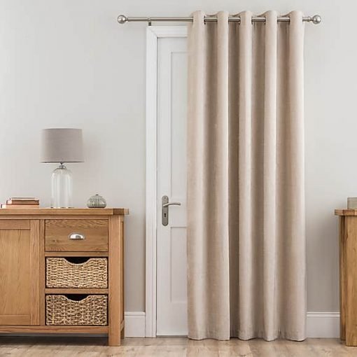Chenille Cream Thermal Eyelet Door Curtain 66″x72″ – 1 Piece