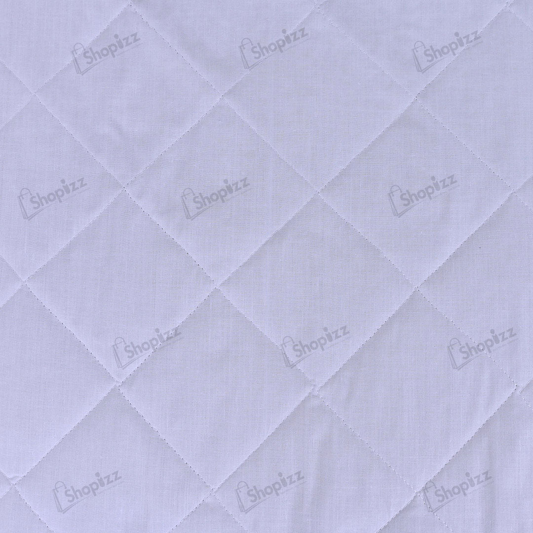 Quilted Waterproof Mattress Protector In White Color With Elastic Fitting