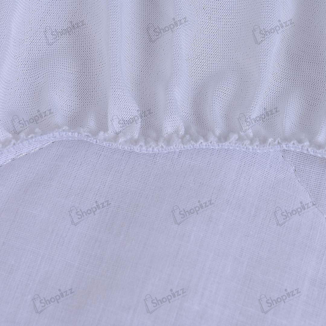 Quilted Waterproof Mattress Protector In White Color With Elastic Fitting
