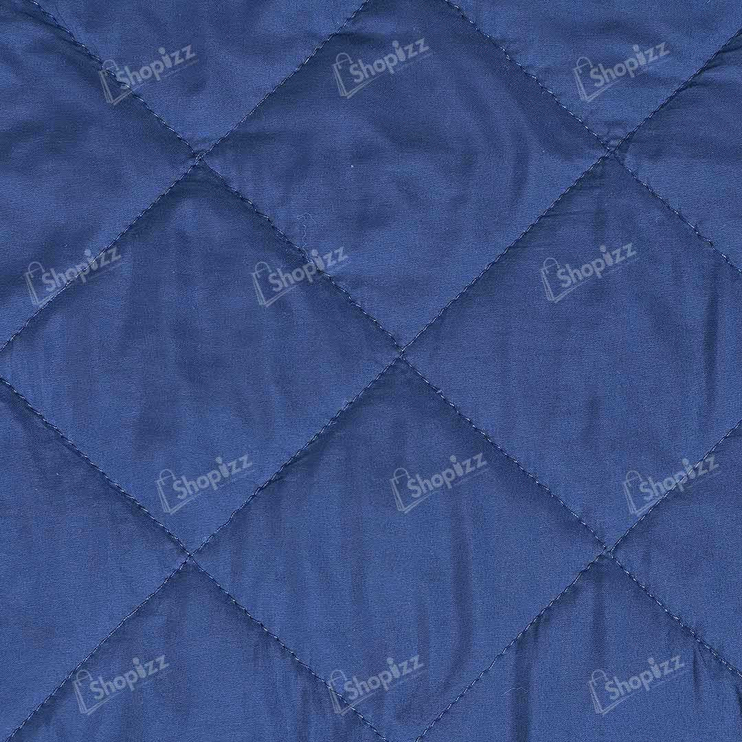 Quilted Waterproof Mattress Protector In Blue Color With Elastic Fitting