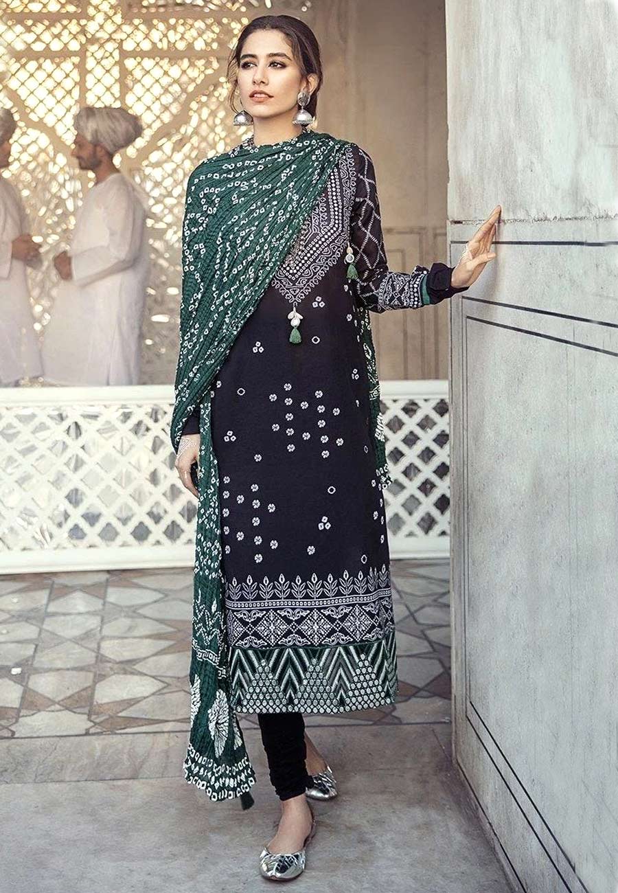 Cross Stitch 3 PCS Neckline Embroidered Lawn Dress With Printed Lawn Duppata A53#