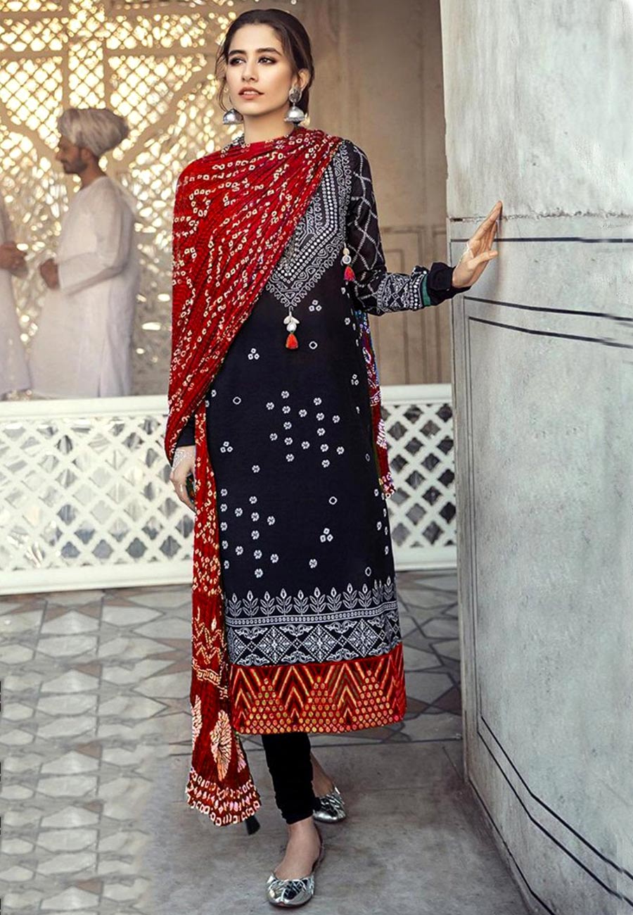 Cross Stitch 3 PCS Neckline Embroidered Lawn Dress With Printed Lawn Duppata A53#