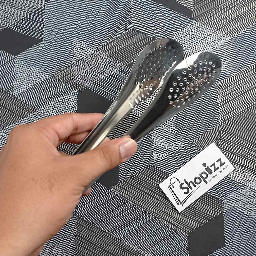 Multipurpose Stainless Steel Tong with Mesh Holes Small Size (17cm) (GE)