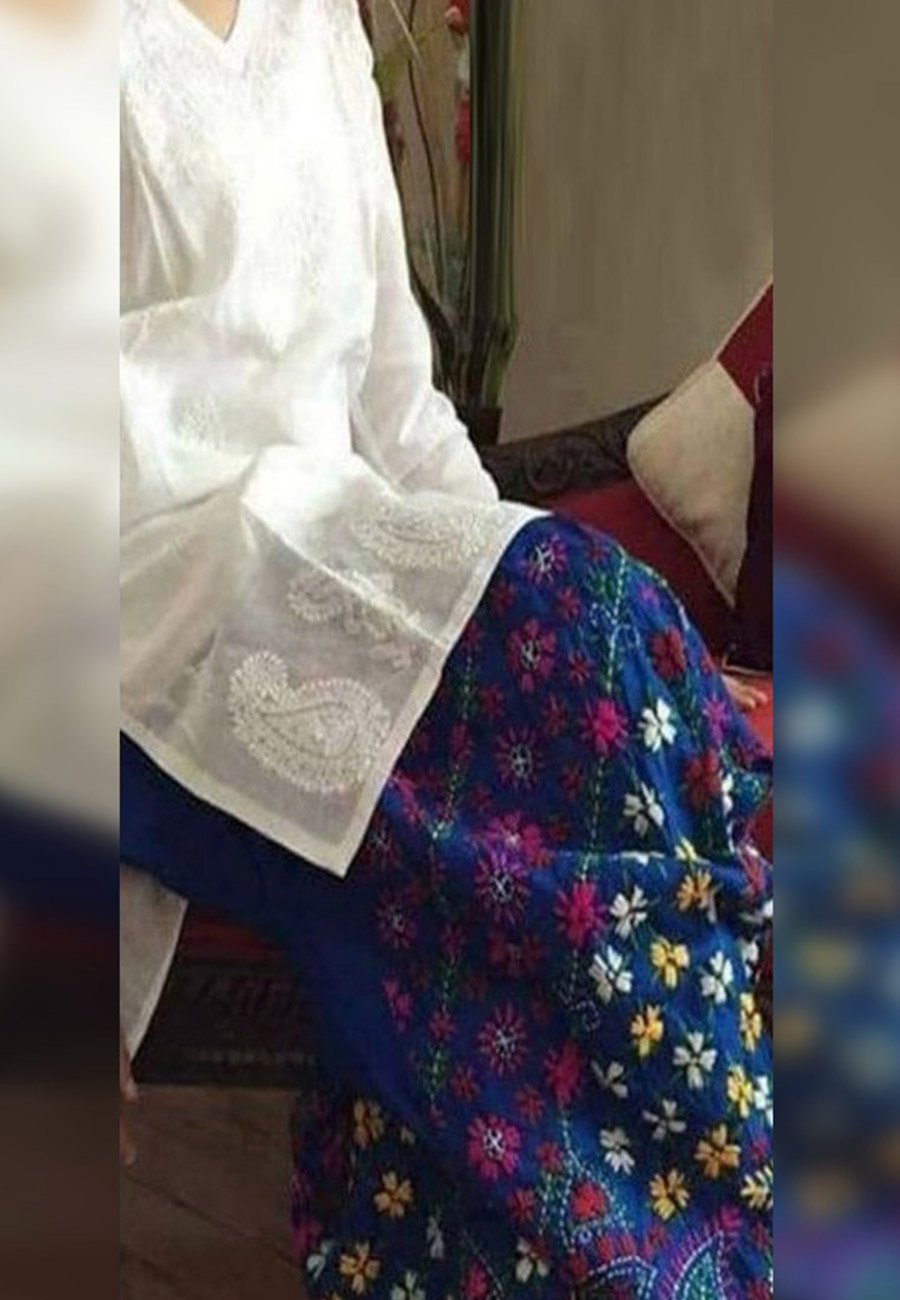 Ethnic 2 PCS Full Embroidered Lawn Dress A48#