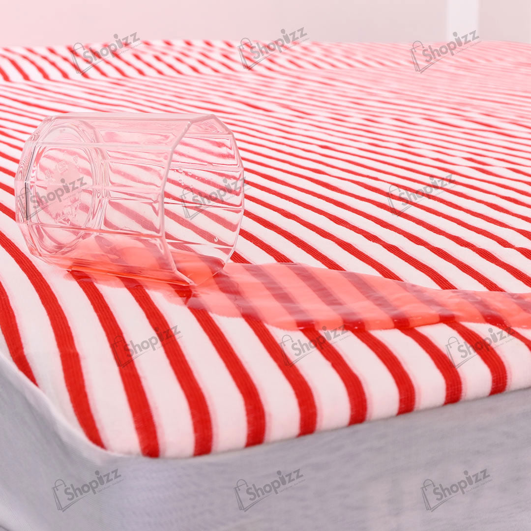 Terry Towel Waterproof Mattress Protector With Elastic Fitting – Pink