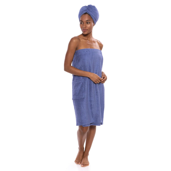 Texere Women's Terry Cloth Body Wrap - Kashmir Blue