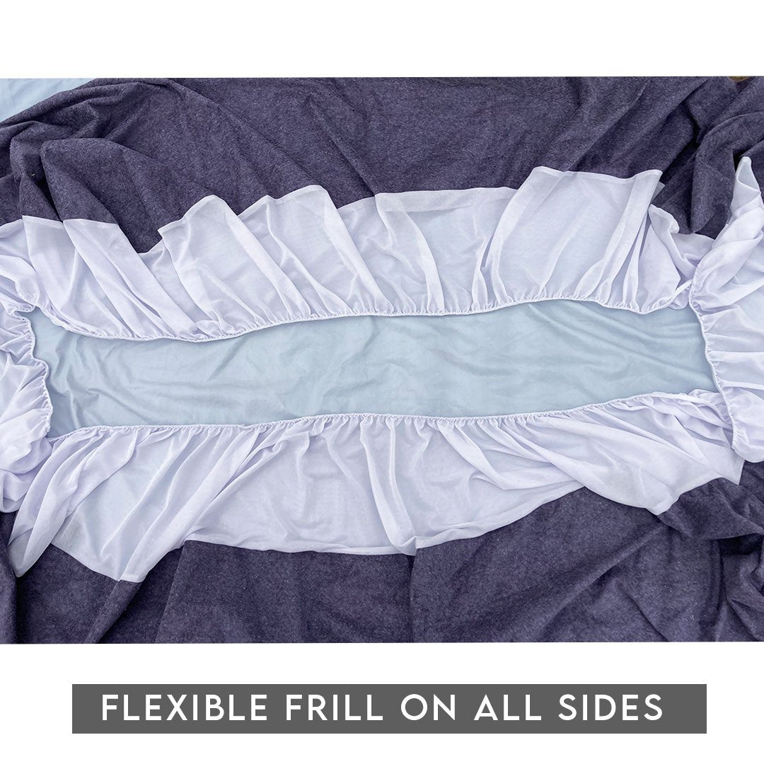 Terry Cotton Waterproof Mattress Protector In Blue Color With Elastic Fitting