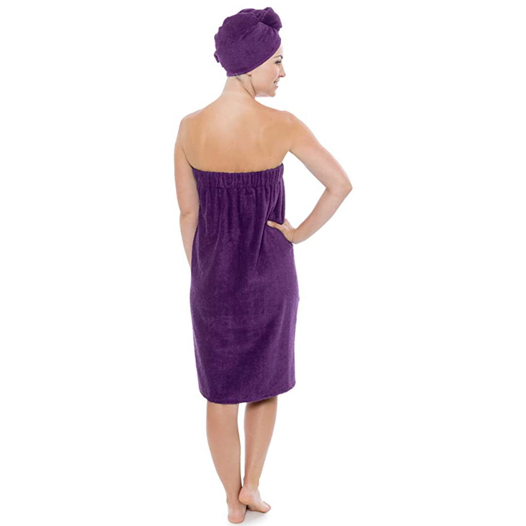 Texere Women's Terry Cloth Body Wrap - Purple