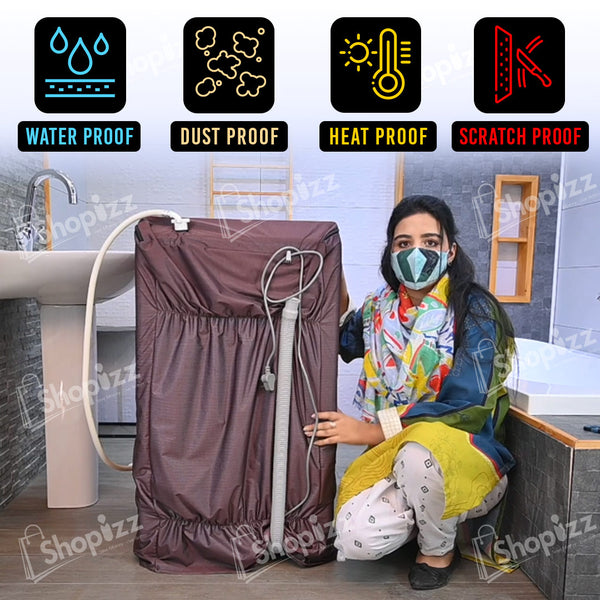 Washing Machine Cover : Waterproof , Dustproof, Heatproof & Scratchproof - Brown Color- Top Laod