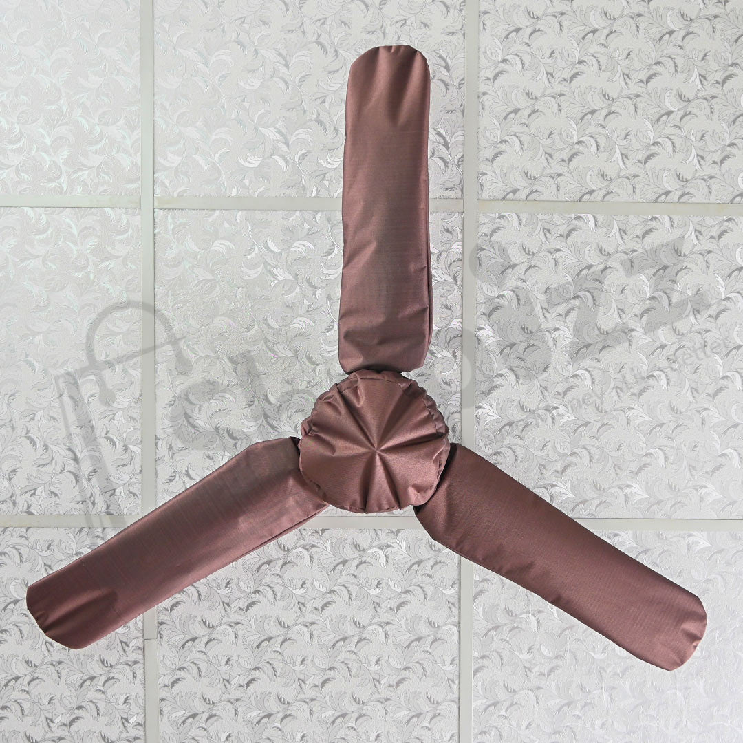Dust & Waterproof Ceiling Fan Cover In Poly Cotton  Brown Color - Universal Size