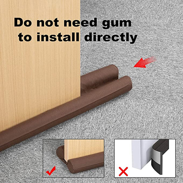 Door Draft & Dust Stopper / Double Sided Door Bottom Insulator In Chocolate Color