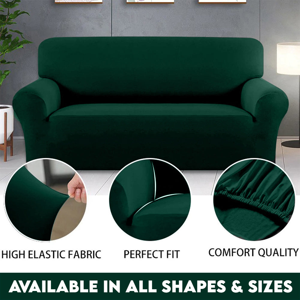 Green Color Cotton Jersey Fitted Sofa Cover – SSC88010