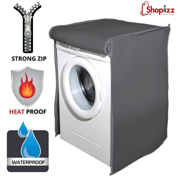 Zipper Waterproof Washing Machine Cover Front Loaded Grey Color – All Sizes available