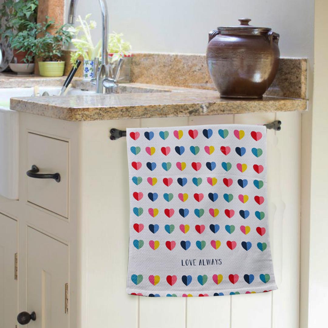 Heart Printed Luxury 100% Cotton Kitchen Towel – (19″ x 29″)