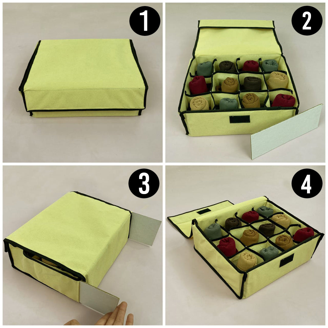 1 Pc Non-Woven 12 Grids Socks Organizer / Storage Boxes for Storing Socks