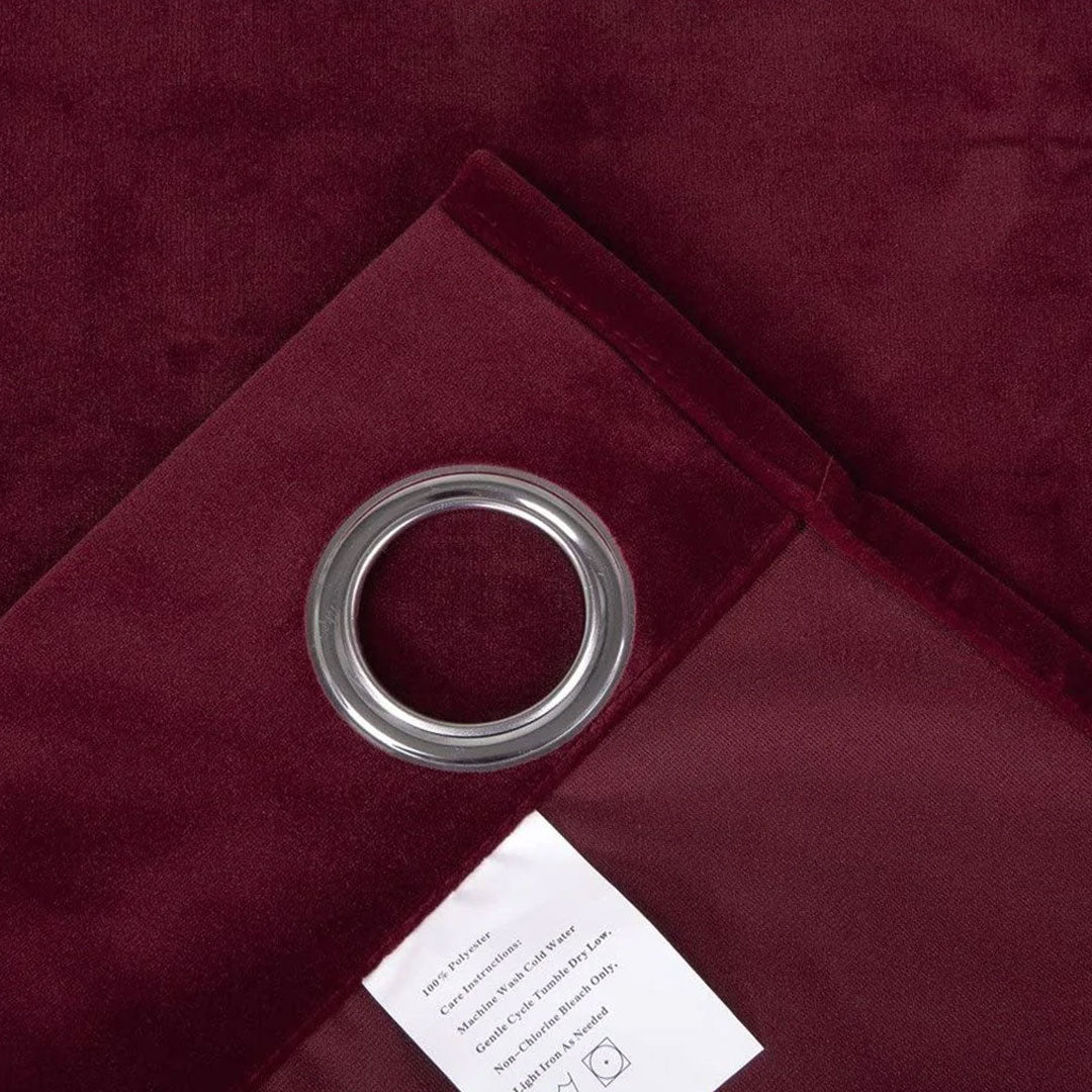 Pair of Laser Cutwork Versace Velvet Curtains White on Maroon With Tie Belts