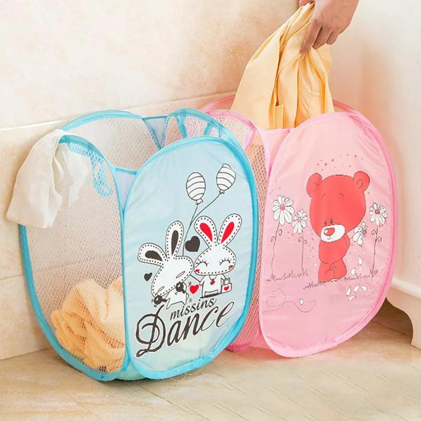 Multi-colour Fordable Laundry Basket  For Cloths / Toys Storage Basket