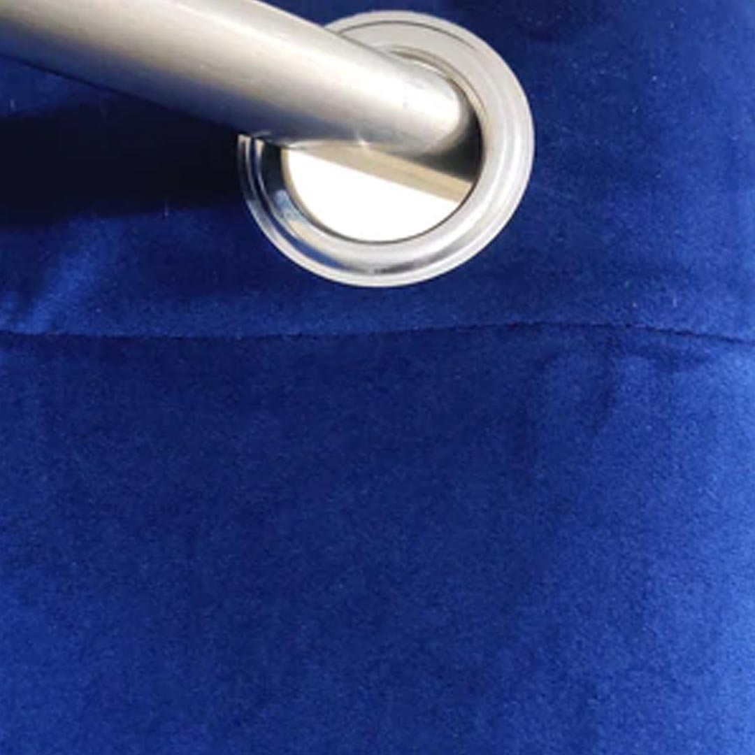 Pair Of Premium Royal Blue Velvet Eyelet Curtain
