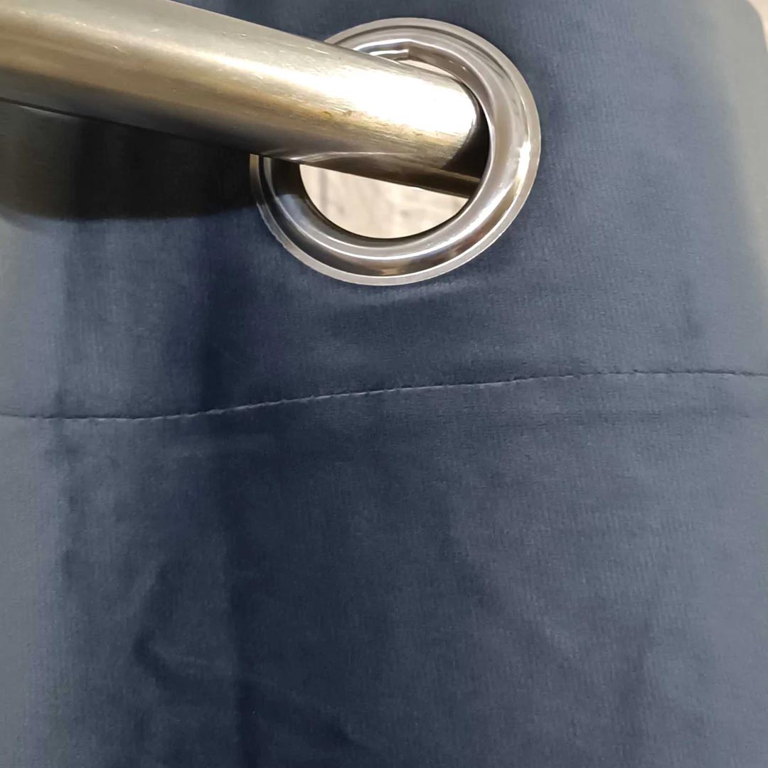 Pair Of Premium Slate Grey Velvet Eyelet Curtain