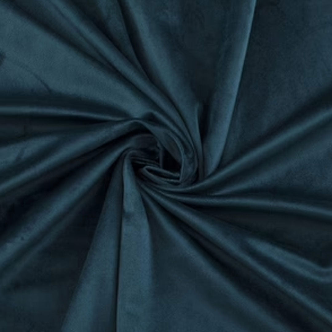 Pair Of Premium Teal Blue Velvet Eyelet Curtain