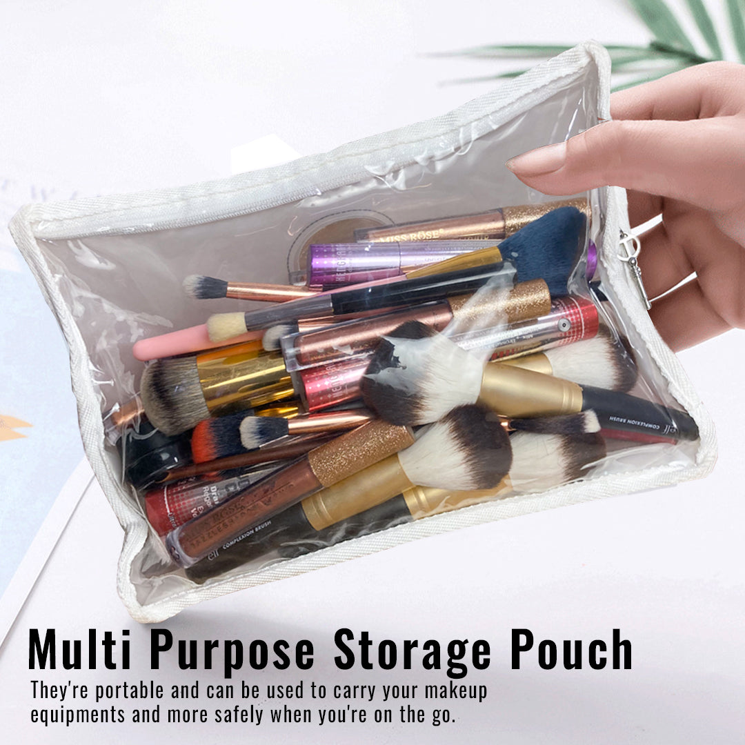 12″ x 9″ Makeup Storage Pouch / Transparent Essentials Storage Bag