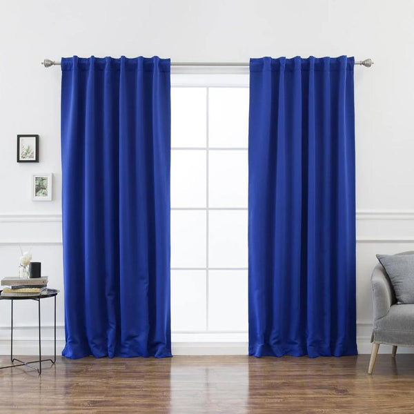 Pair Of Premium Royal Blue Velvet Eyelet Curtain