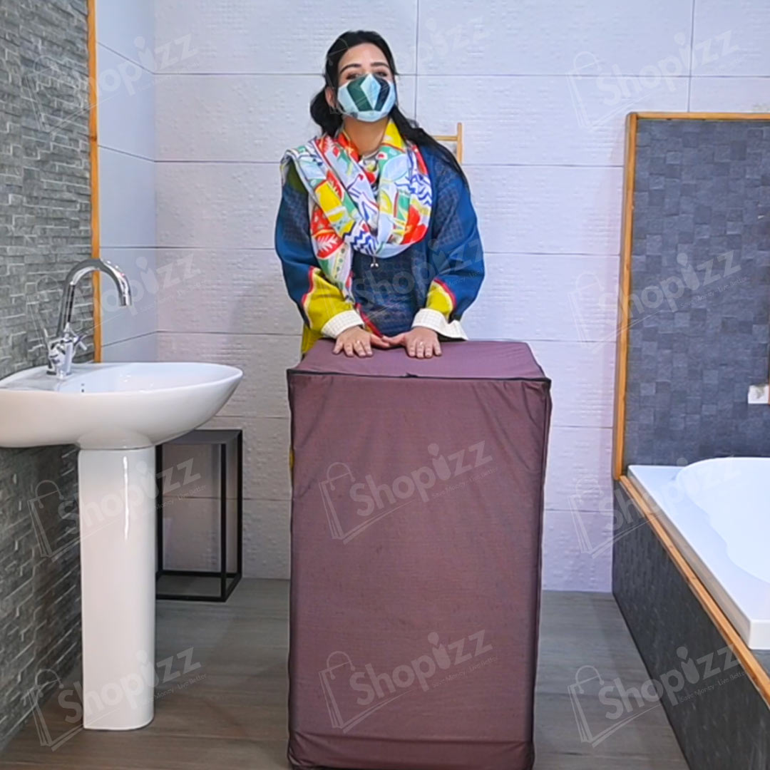 Washing Machine Cover : Waterproof , Dustproof, Heatproof & Scratchproof - Brown Color- Top Laod