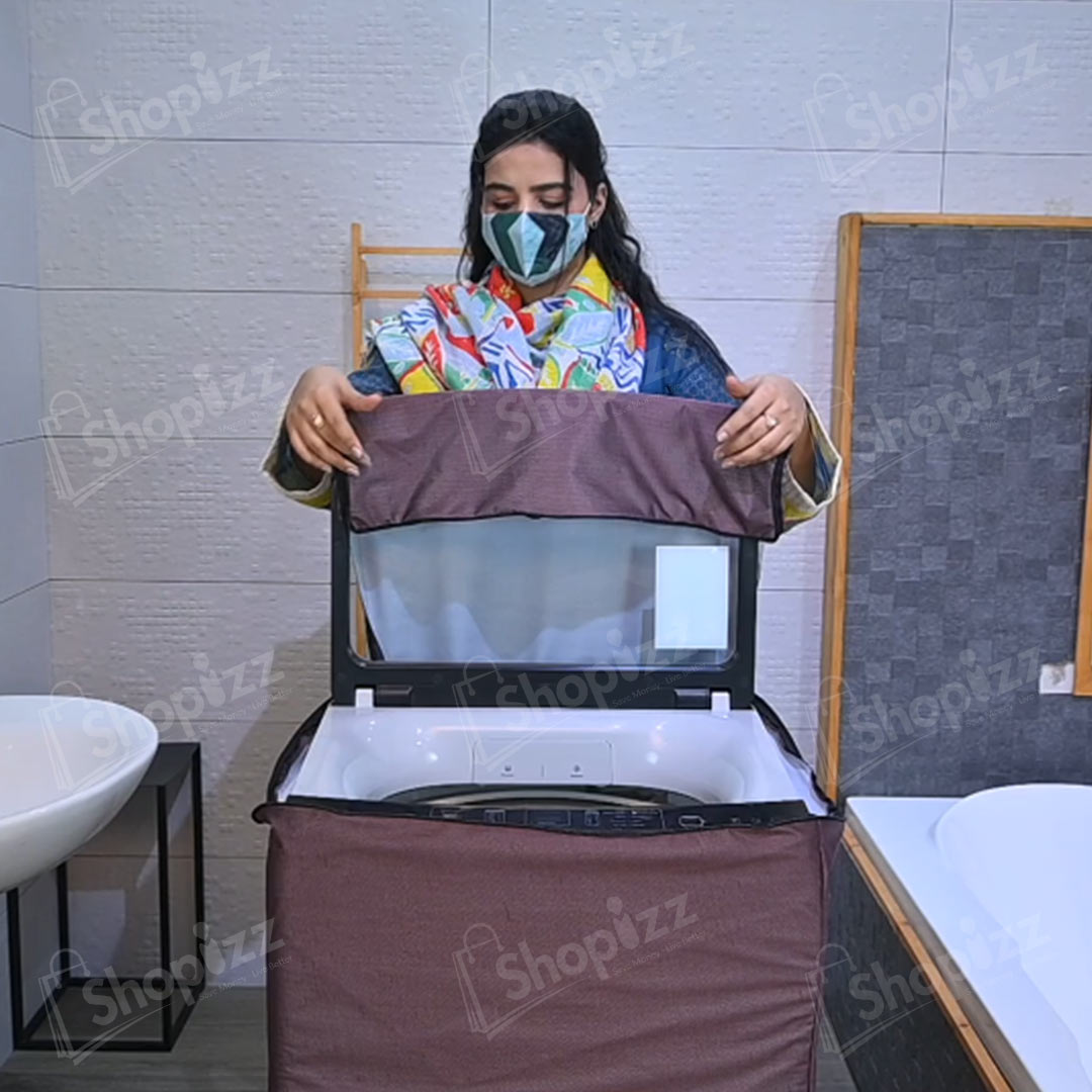 Washing Machine Cover : Waterproof , Dustproof, Heatproof & Scratchproof - Brown Color- Top Laod