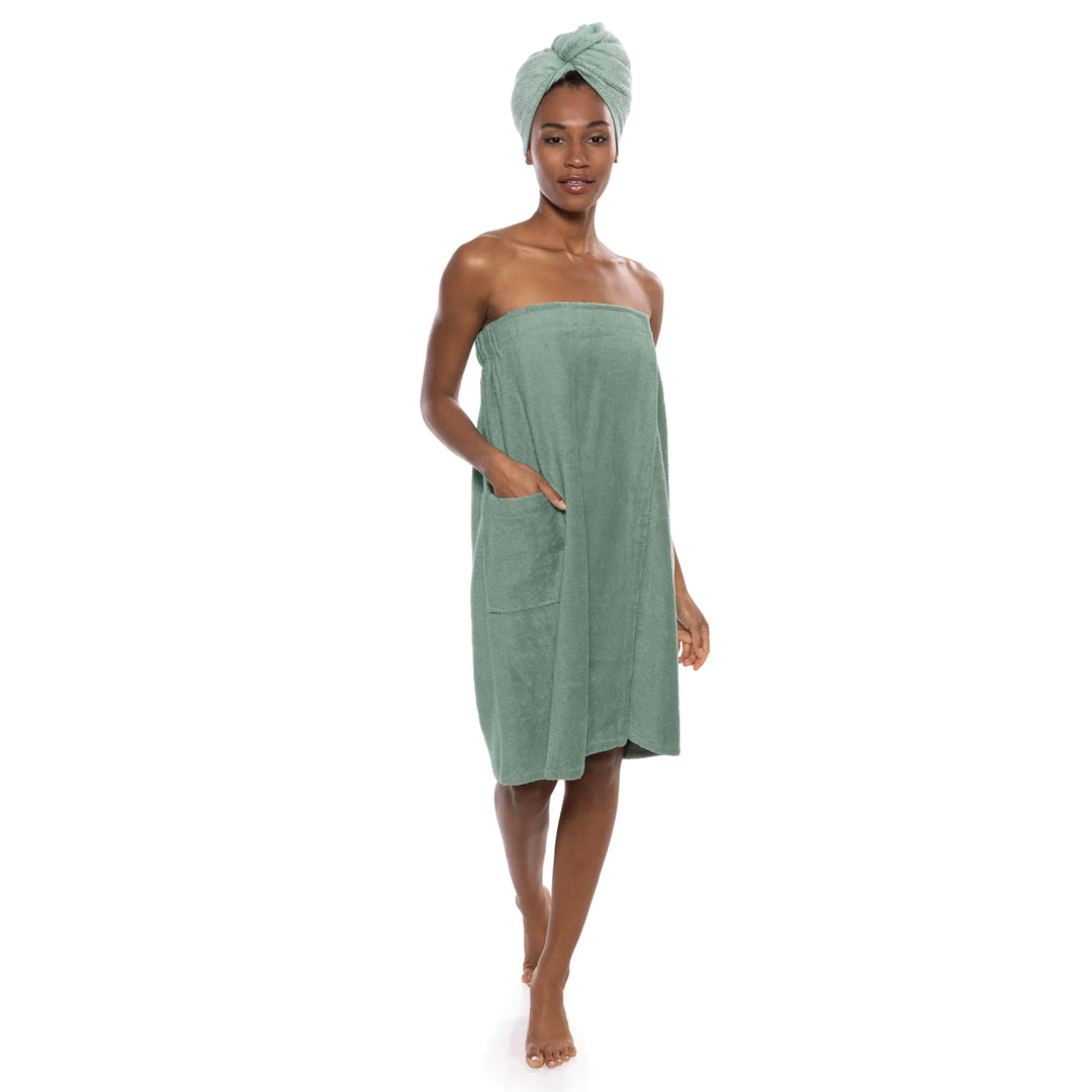 Texere Women's Terry Cloth Body Wrap - Lily Green