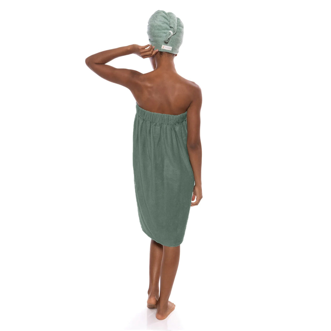 Texere Women's Terry Cloth Body Wrap - Lily Green