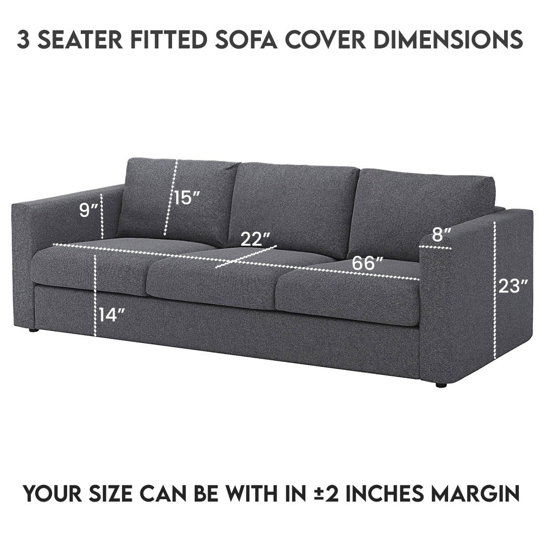 Plain Grey Color Cotton jersey Fitted Sofa Cover – SSC8809