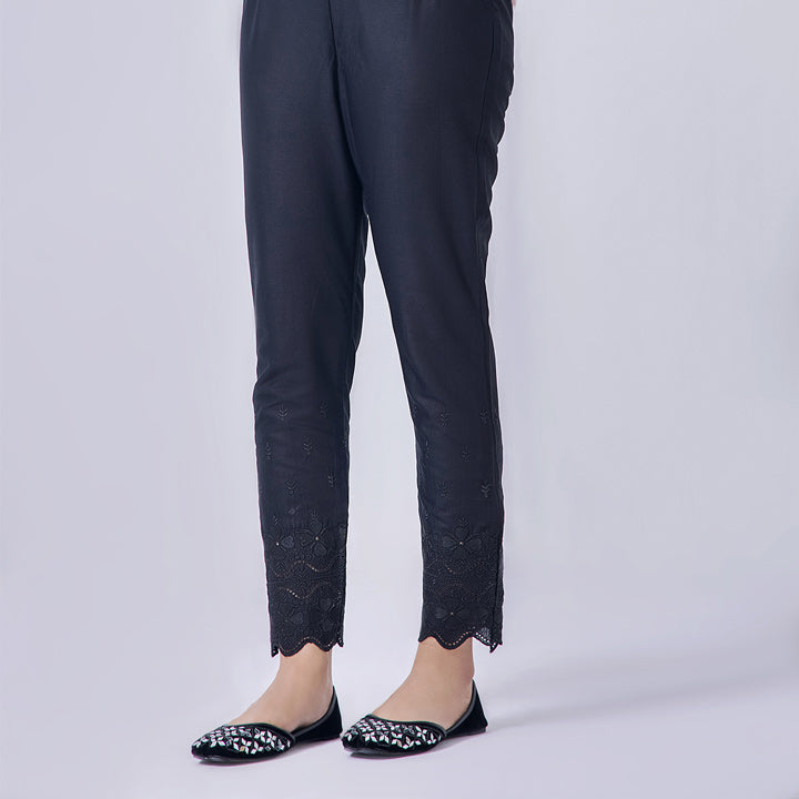 Black Embroidered Trouser Cotton