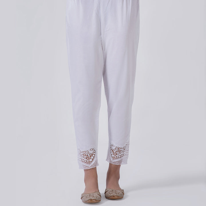 White Lace Trouser Cotton