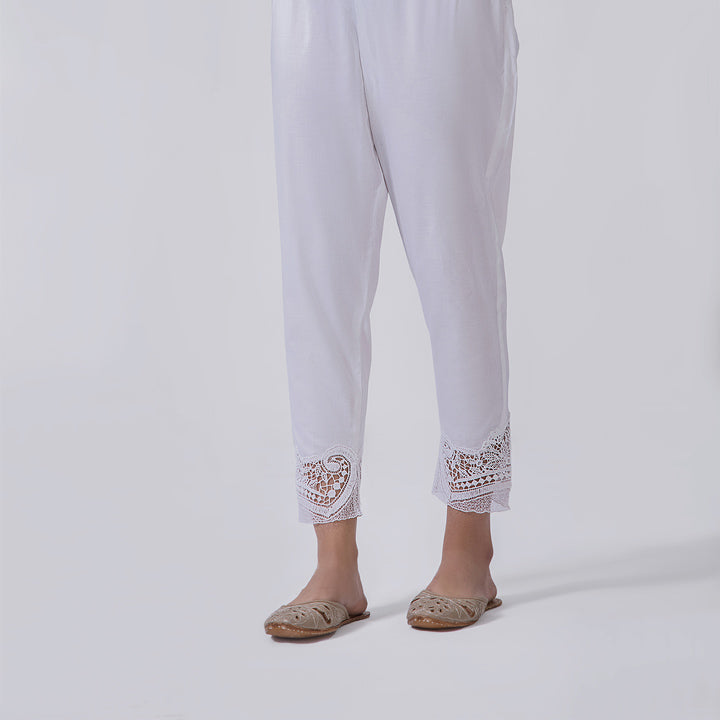 White Lace Trouser Cotton