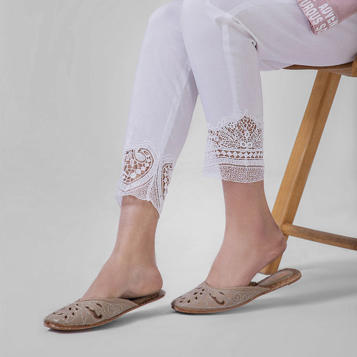 White Lace Trouser Cotton