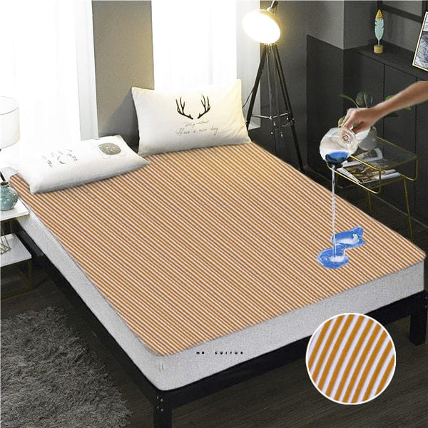Terry Towel Waterproof Mattress Protector With Elastic Fitting – Yellow