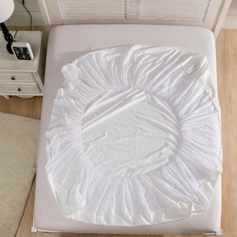 Quilted Waterproof Mattress Protector In Skin Color With Elastic Fitting