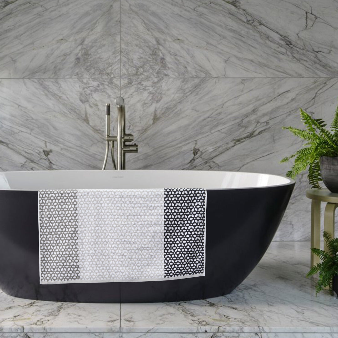 Luxury 100% Cotton Supreme Bath Towel - Black And Grey (20" x 40")