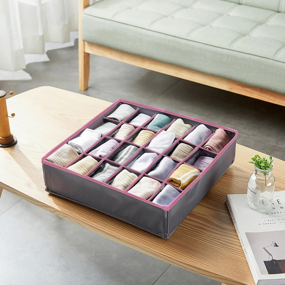 24 Grids Non-Woven Socks Organizer / Storage Box For Socks & Under Gar ...