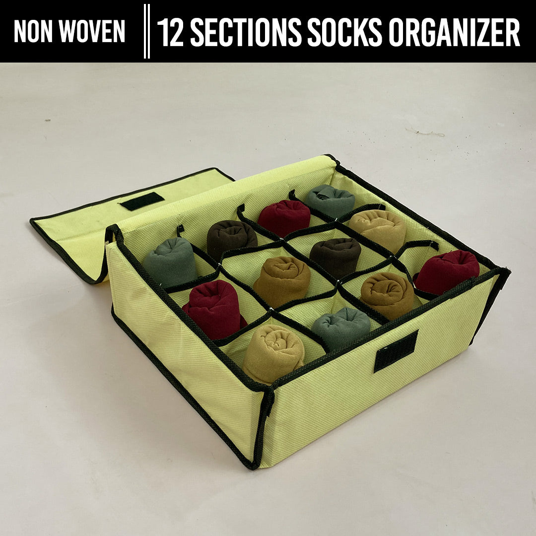 1 Pc Non-Woven 12 Grids Socks Organizer / Storage Boxes for Storing Socks