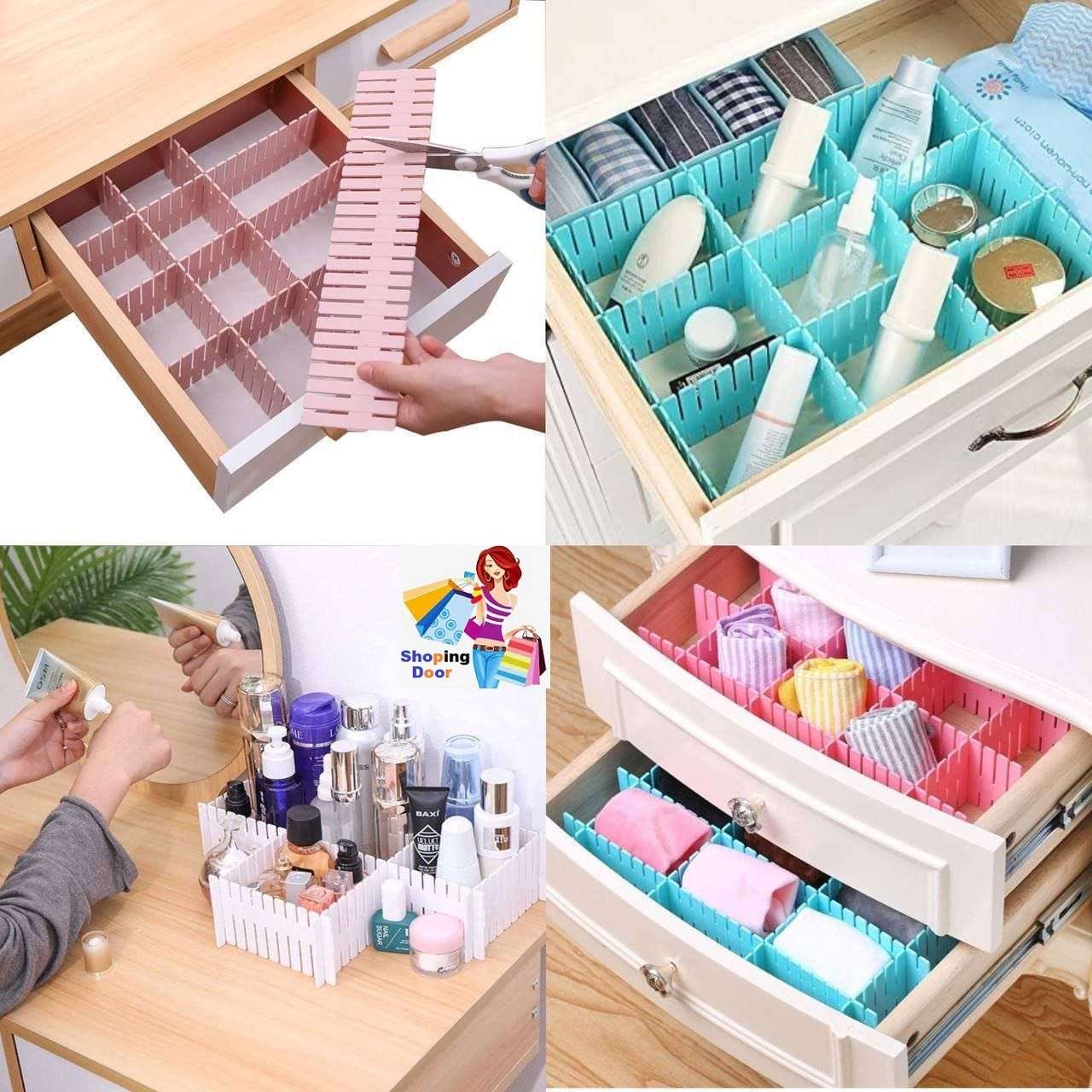 6 PCS Adjustable Drawer Organizer /Drawer Divider For Multiple Storage