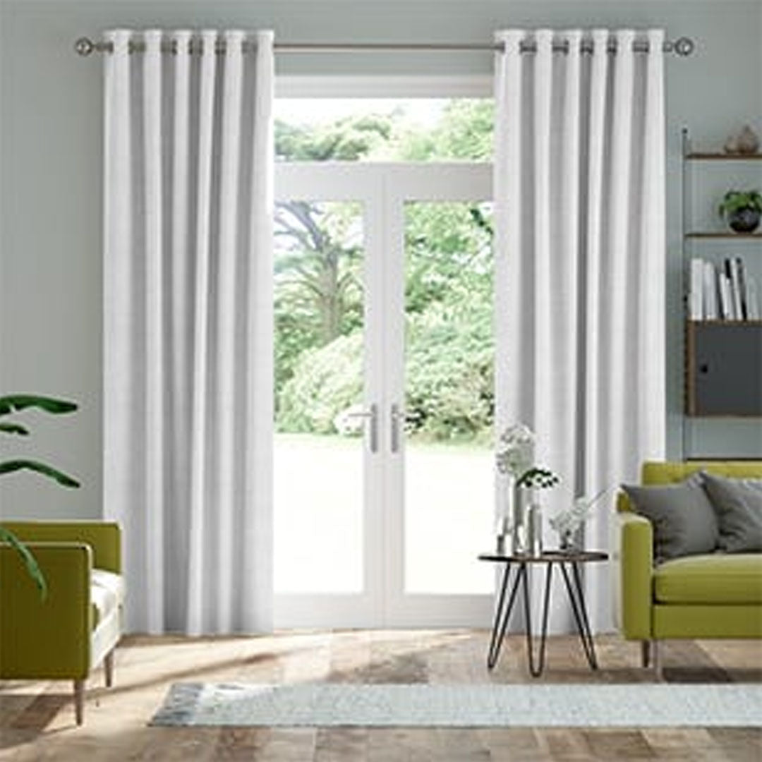 Pair Of Branched Leaves Embossed Velvet Curtains In White Color