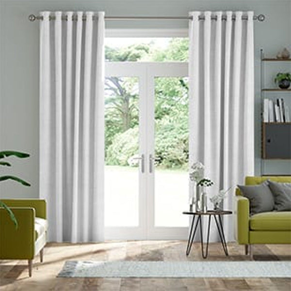 Pair Of Branched Leaves Embossed Velvet Curtains In White Color