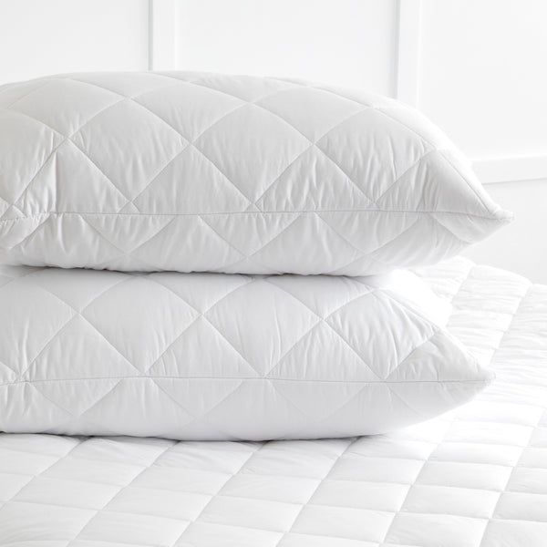 Pair Of Super Soft Quilted Water proof Pillow Case Anti Mites Bed Bug Proof Zipper 19″x29″
