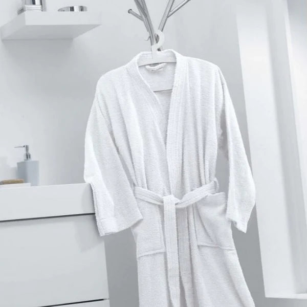 100% Cotton Bathrobe - White