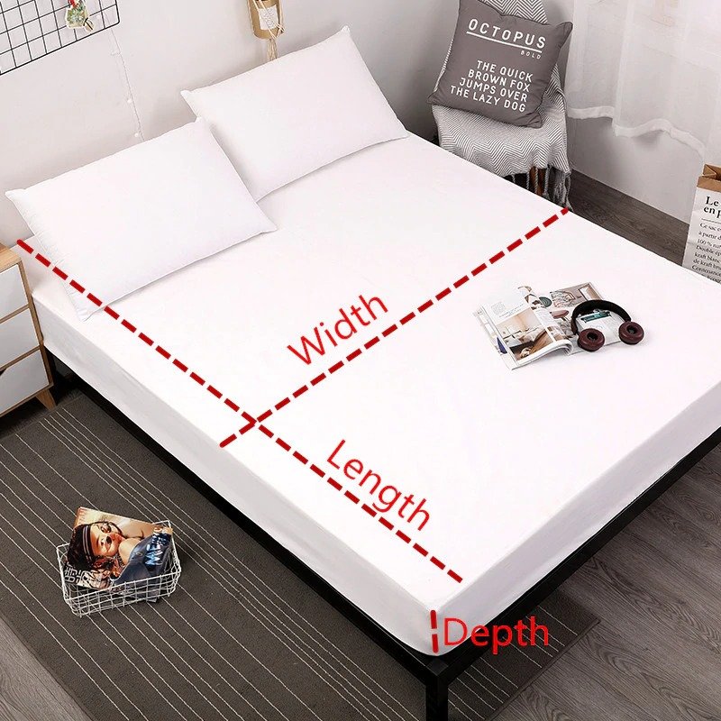 Terry Cotton Waterproof Mattress Protector In Blue Color With Zipper