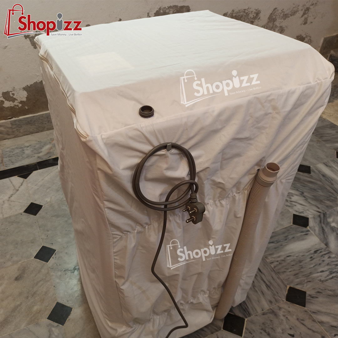 Zipper Waterproof Washing Machine Cover Top Loaded White Color – All Sizes available