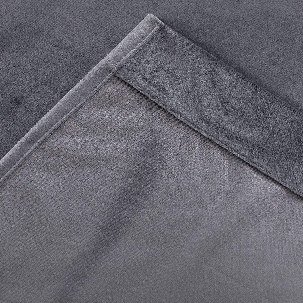 Pair of Laser Cutwork Versace Velvet Curtains Off-White on Grey With Tie Belts